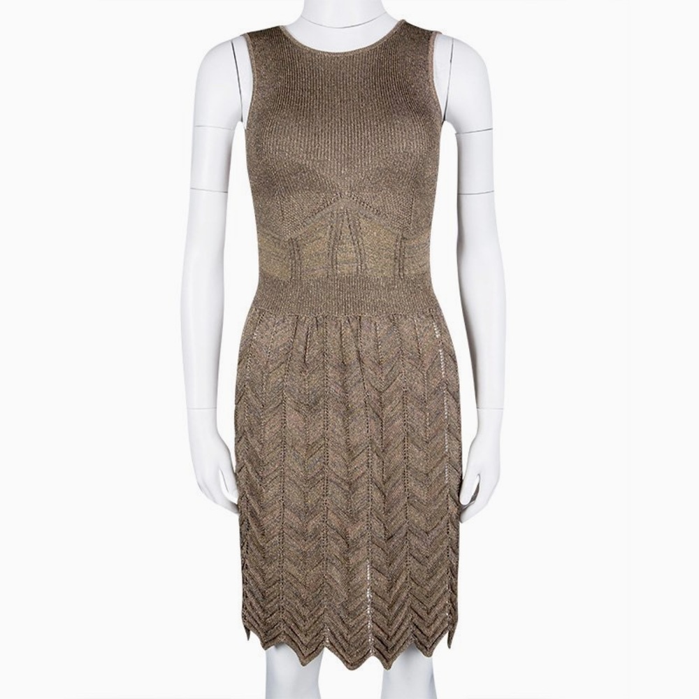 M Missoni Knit Chevron Sleeveless Dress